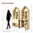 Foldable Hideaway Desk with Storage Shelves and Iron Frame