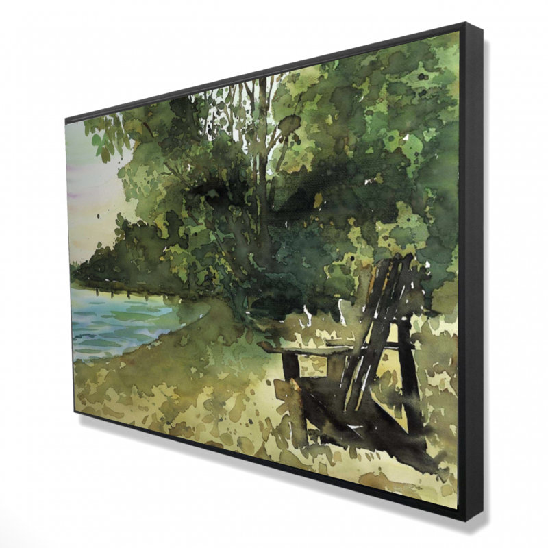 «Day At The Lake» sur toile, H 24 po x l 36 po