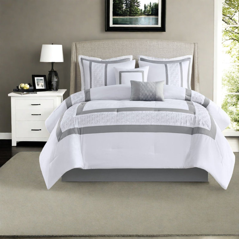 Piece King Bedding Sets Polyester Embroidered Hotel Style Home