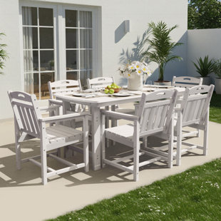7-Piece Rectangular 59.1" Long Patio Dining Set