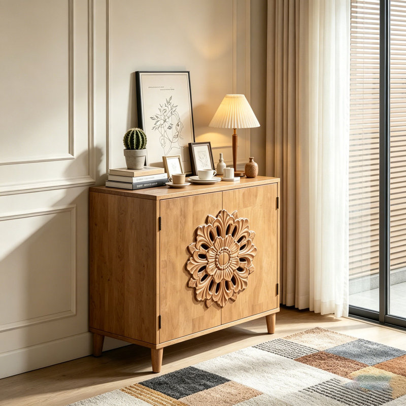 Armoire 2 portes en bois sculpté