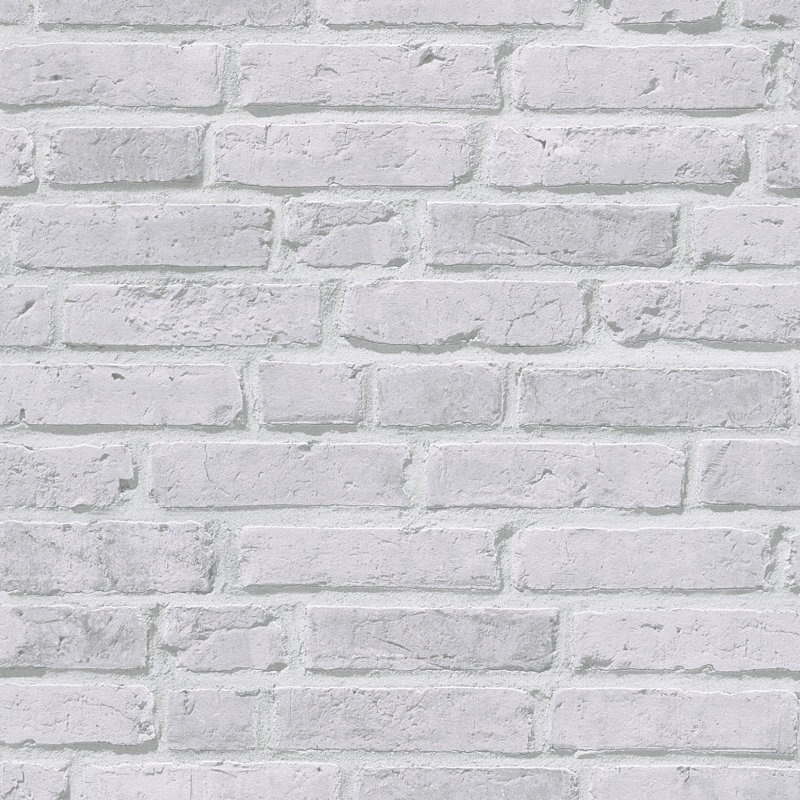 The Bricks and More Brickshire Residents Motif 10.05m x 53cm Matte Wallpaper Roll, White