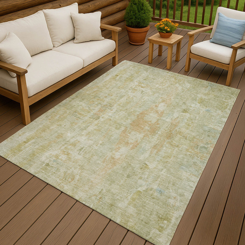 Machine Washable Indoor/Outdoor Chantille ACN2310 Abstract Rug, Rectangle 3' x 5'