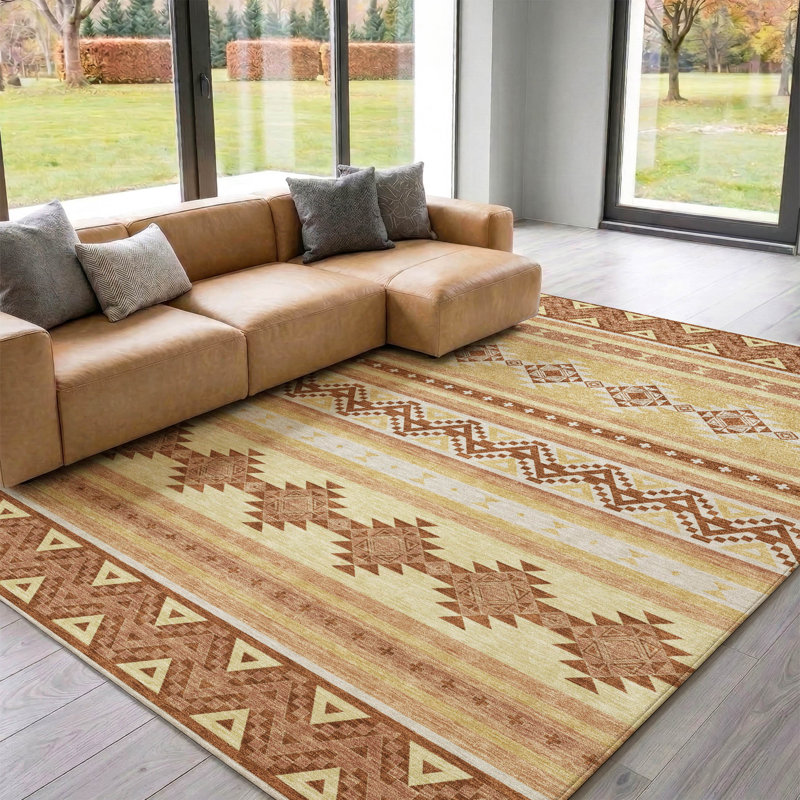 Tapis de qualité supérieure lavable à la machine Villers Global, Gold, 3' x 5'