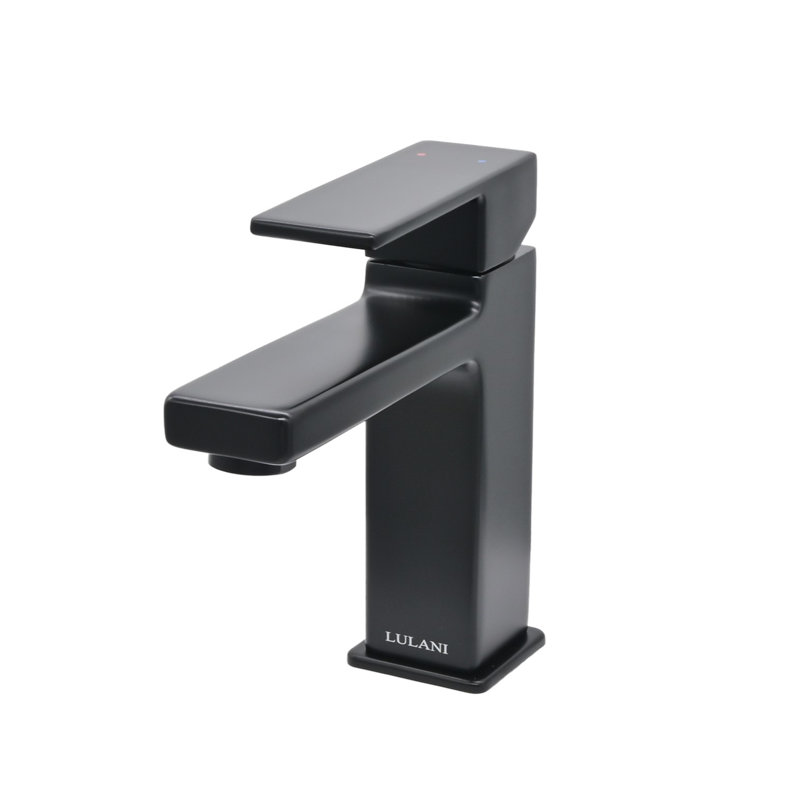 Lulani Capri Single Hole Bathroom Faucet with Drain Assembly, Matte Black