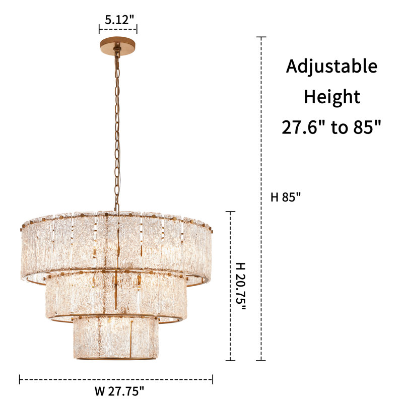 Lustre en verre vieilli 8 lumières Harlune