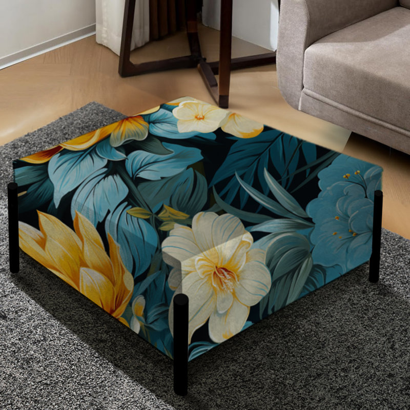 Pineapple Serenity Tropical Pattern - Tropical Large Square Ottoman