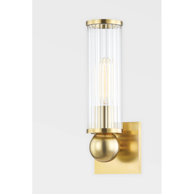 Malone 1 Light Wall Sconce, Aged Brass