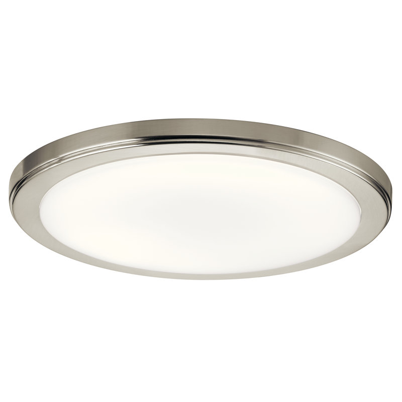 Plafonnier encastré simple à 1 lumière DEL Pamelia, Nickel brossé, 3000 K, H 1 po x l 13 po x P 13 po