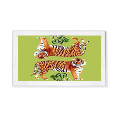 Tiger Seeing Double Acrylic Rectangle Decorative Tray