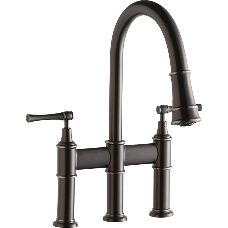 Explore Pull Down Bridge Faucet, Antique Steel