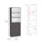 June 3 Piece Home Bookcase Set, 60" Wide With 13 Shelves And 2-Door Cabinet ,  Living Room Set  Matt Gray / White-1815604239