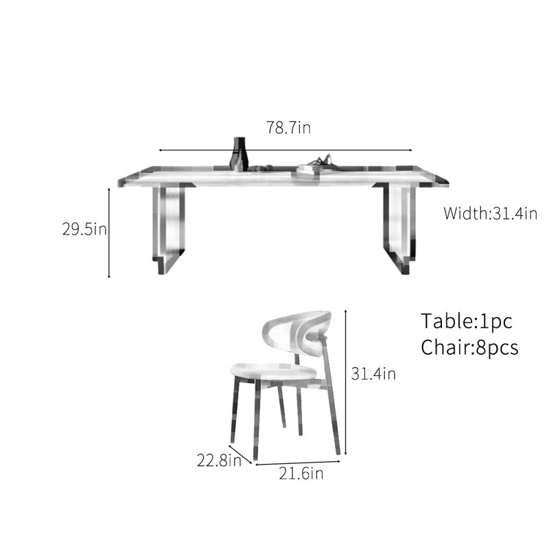 Genthner, H 29,5 po x L 78,7 po x l 31,4 po