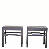 Pair of 19th Century Black Lacquered Side Tables
