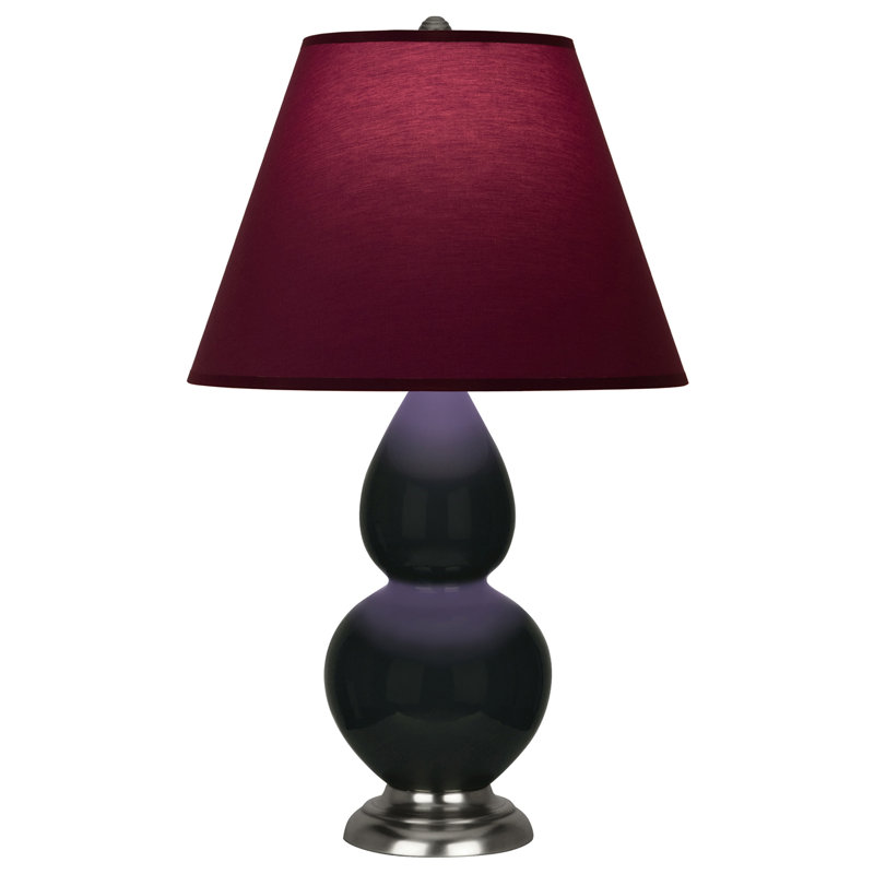 Small Double Gourd Accent Lamp - Sangria, Deep Patina Bronze - Lavender, Plum Shade, Matte Black/Antique Silver, Navy/Gray
