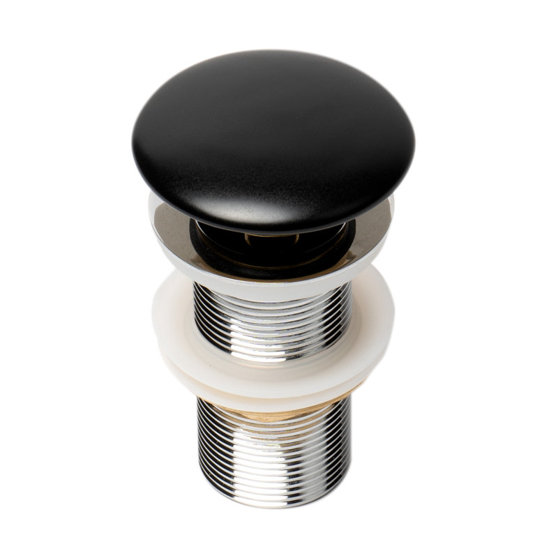 Drain escamotable en céramique noir mat pour éviers sans trop-plein AL80 Brand AB8055-BM, Noir