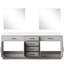 84 po Meuble-lavabo double en chêne blanc l 22 po x P 22 po avec 34 miroirs, comptoir en quartz et fermeture en douceur pour l'organisation de la salle de bain