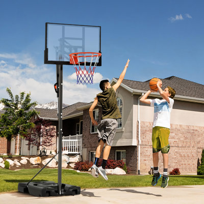 4.4-10ft Portable Basketball Hoop with Wheels and 44.5" Backboard