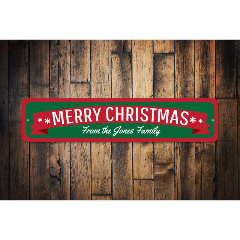 Merry Christmas Banner, H 4 po x l 18 po x P 0,04 po