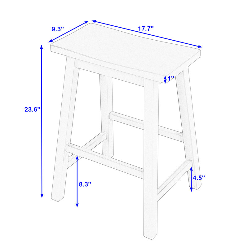Otmar Solid Wood Counter Stool, Walnut