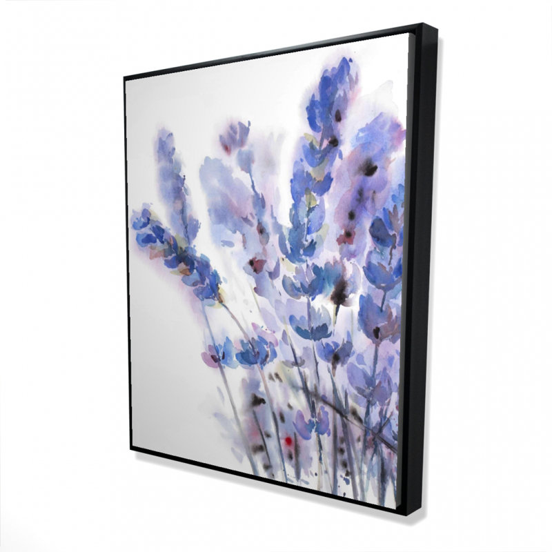 Watercolor Lavender Flowers Print On Canvas