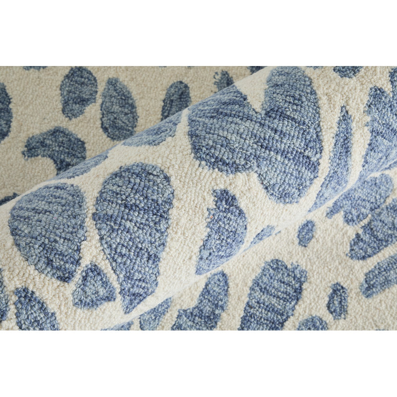 Wallace Modern Abstract Blue Area Rug, Rectangle 2' x 3'