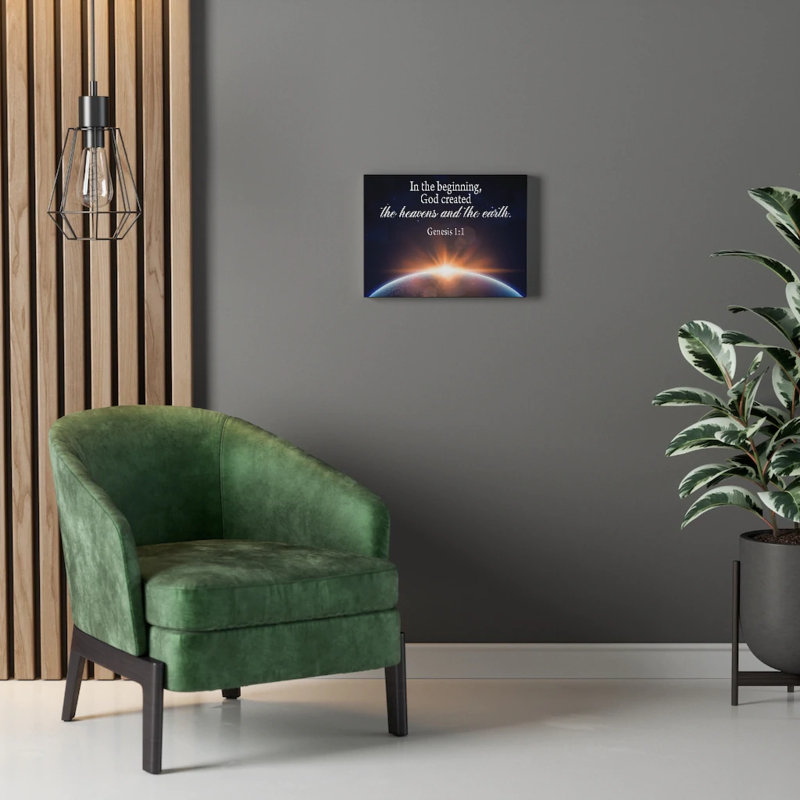 The Beginning Genesis 1:1-2 1 Piece Wrapped Canvas Wall Art, 61cm H x 76cm W