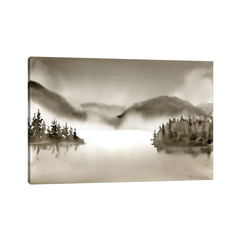 «Lake Silence», reproduction d'art sur toile tendue, No Frame, 12" x 8", Gallery Wrapped Canvas