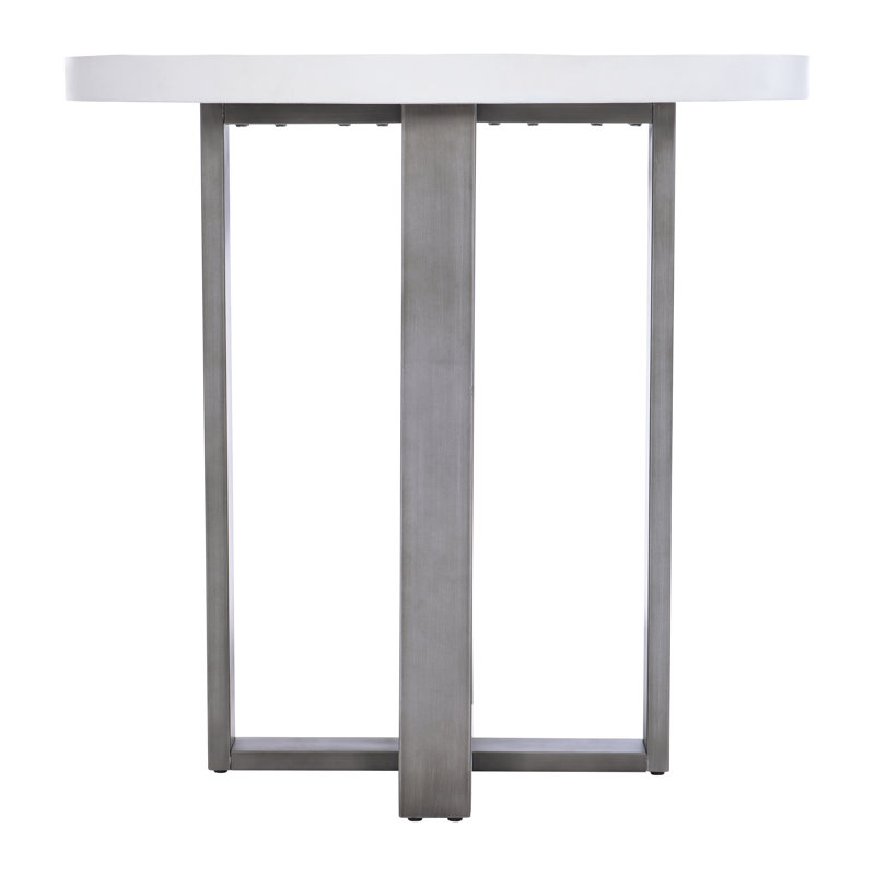 Flint Gray and Bone Concrete Round Counter Table