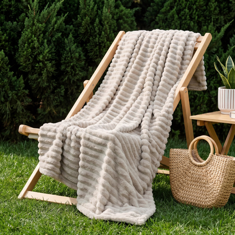 Bedsure Throw Flannel Fleece Blanket for Girls, 300 GSM Soft and Cozy Blanket for Dorm & Home Decor, Linen Beige, All-Season Gift