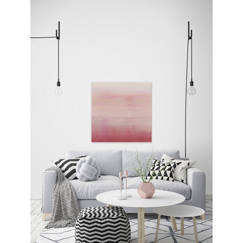 Apricot Ombre II - Wrapped Canvas Painting, 30cm H x 30cm W 