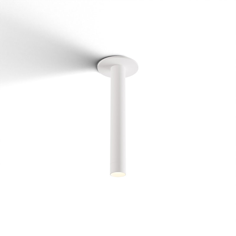 Combi Pendant 24" Single Unit with Matte Black Canopy, Matte White, 24"