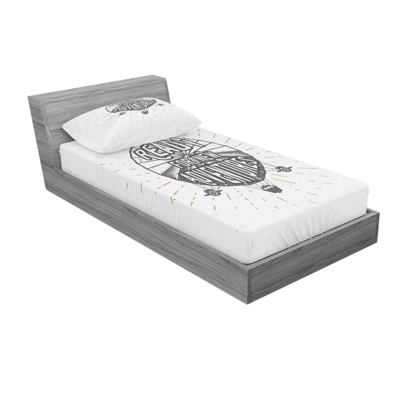 Twin White Microfiber Kids Adventure Print Sheet Set