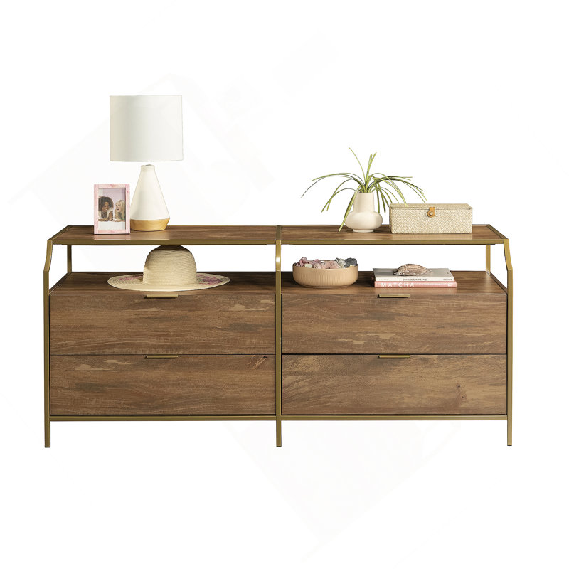 Commode avec tablette ouverte et quatre tiroirs