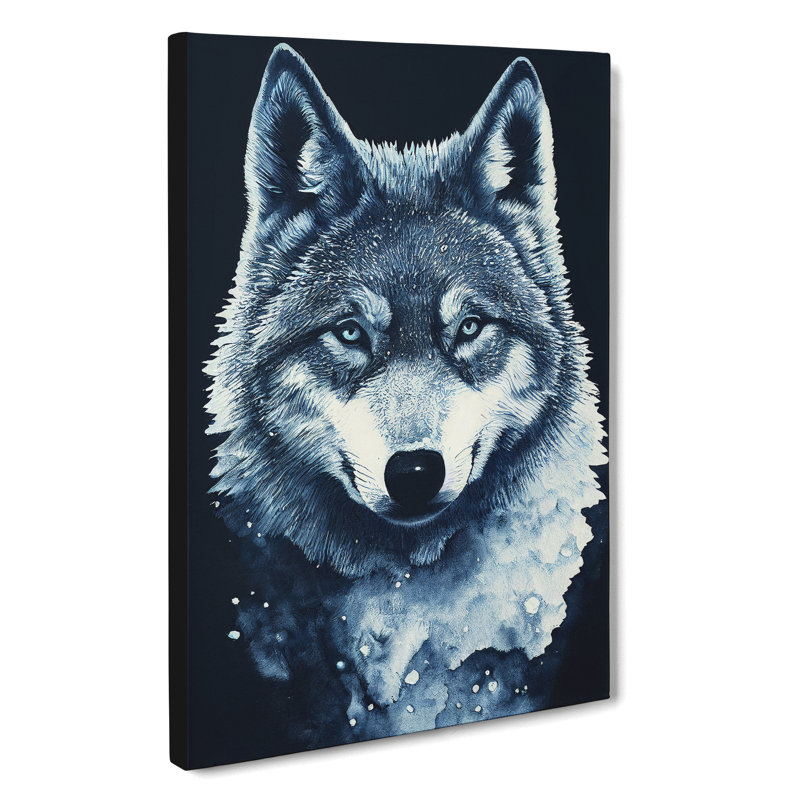 Winter Wolf Art No.1 - Wall Art, 60cm H x 40cm W, Wrapped Canvas, No Matte