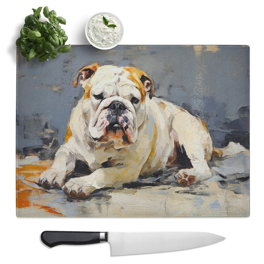 British Bulldog Gestural  Glass Chopping Board