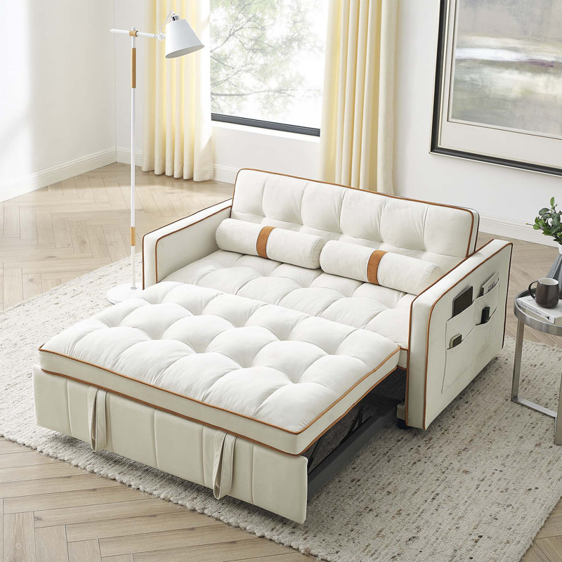 Canapé-lit 55,5 po, Beige