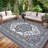 8' x 10' Reversible Outdoor Rug, Waterproof Plastic Straw with Vintage Medallion Pattern, Lightweight and Easy-Clean Patio Mat for Deck, Balcony, Camping or Beach-93919874-93919876
