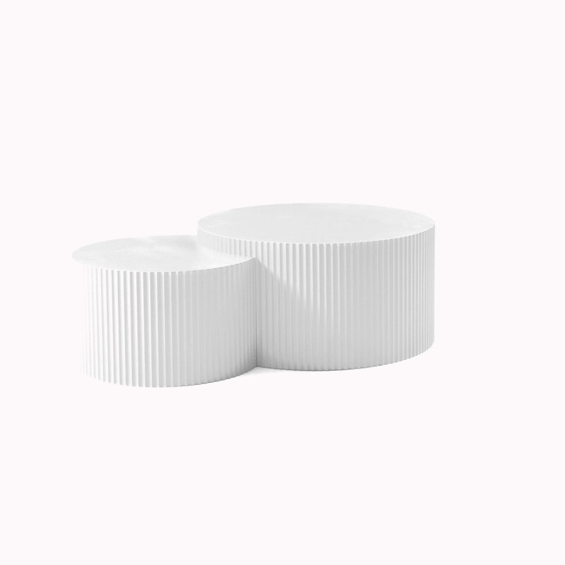 Baylin Wood 31.5"Round coffee table set , White