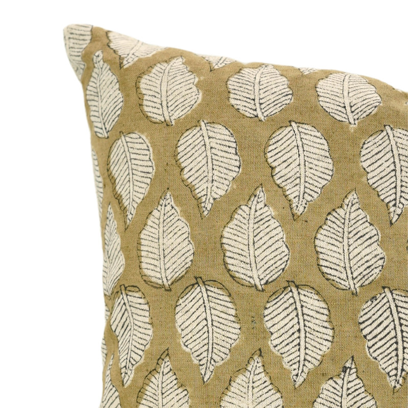 Housse de coussin Art Fab Fabine - Imprimés floraux sur lin doux, Vashundra, H 20 po x l 12 po, Sauge brun floral