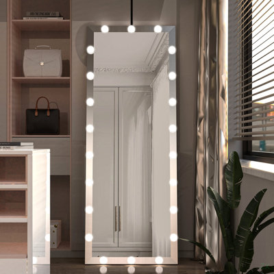 Miroir de salle de bain complet avec 3 modes de couleur éclairés pour la chambre à coucher du vestiaire