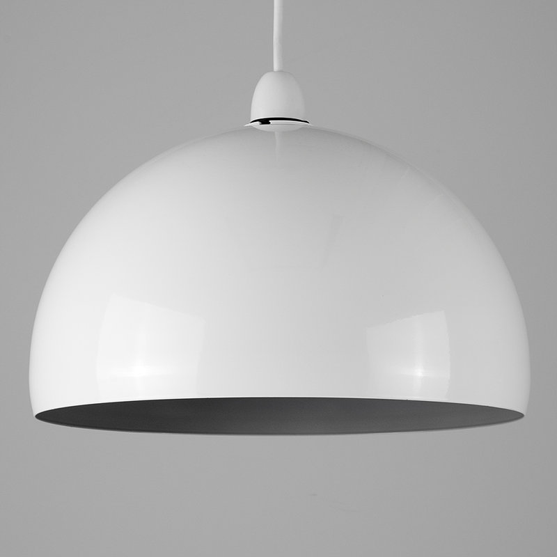 Kim 17.5cm H Metal Bowl Pendant Shade ( Screw On ), Light Grey