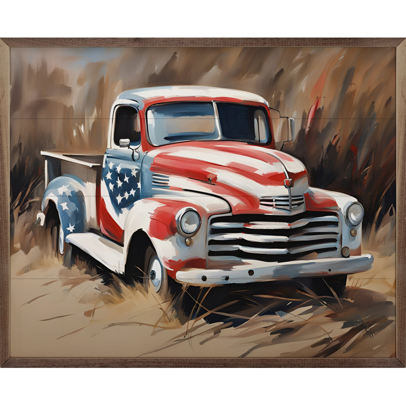 Drapeau américain dans un champ, L 30 po x H 24 po x P 1 po