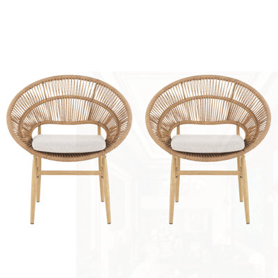 Outdoor Wicker Dining Chair Set Of 2