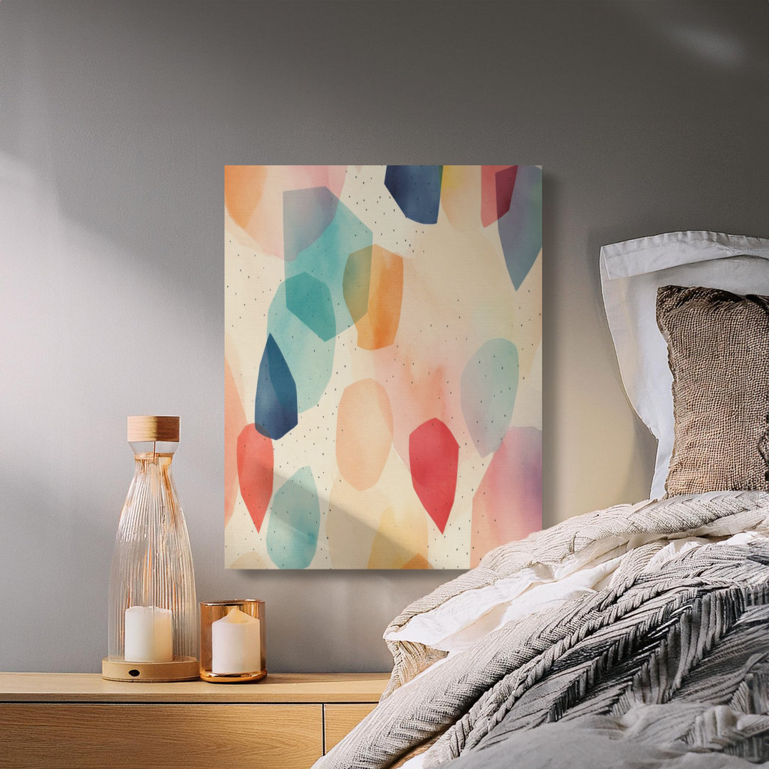 Abstract Shapes Canvas Wall Art, Pastel Watercolor Print, Modern Home Decor, Gallery Wrapped Canvas, Ready to Hang, Statement Piece