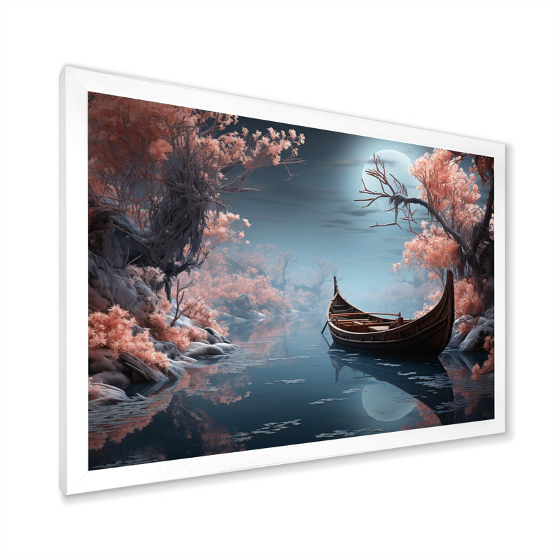 Paysage d'hiver, rêves gelés, H 30 po x l 40 po x P 1,5 po, Cadre simple blanc
