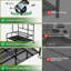 Garden Tool Organizer Rack with Wheels and 12 Hooks, Holds 39 Tools for Garage, Shed, Patio