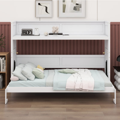 Lit escamotable avec bureau, lumière DEL et station de charge USB