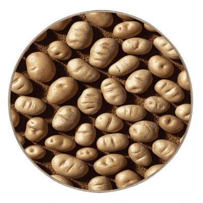 Tapis lavable avec pommes de terre et légumes