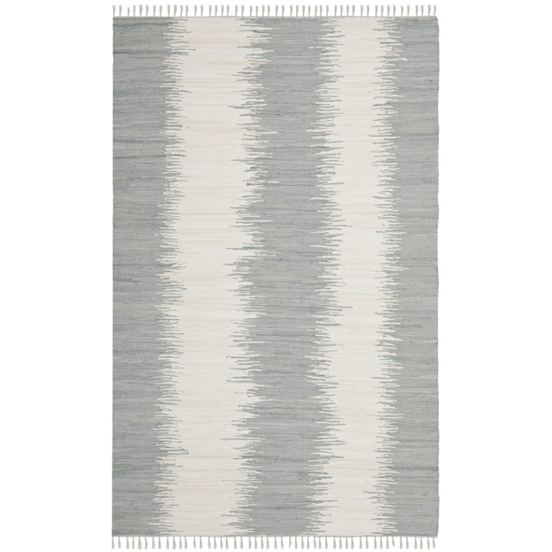 Lady Lake Abstract Cotton Hand Woven Area Rug, Rectangle 91 x 152 cm